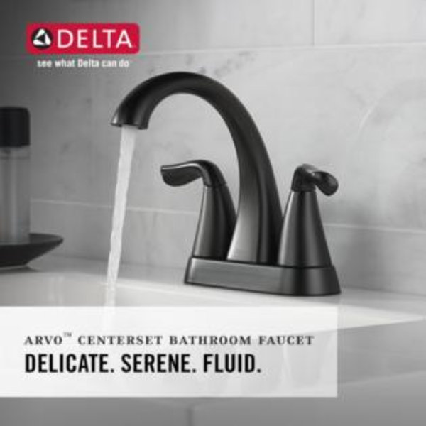 Delta Arvo Centerset Bathroom Faucet with Drain Assembly, 2handle